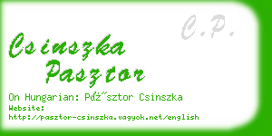 csinszka pasztor business card